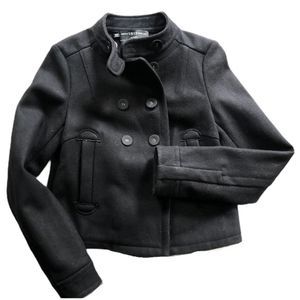 Pringle of Scotland Black Wool Peacoat Moto 4